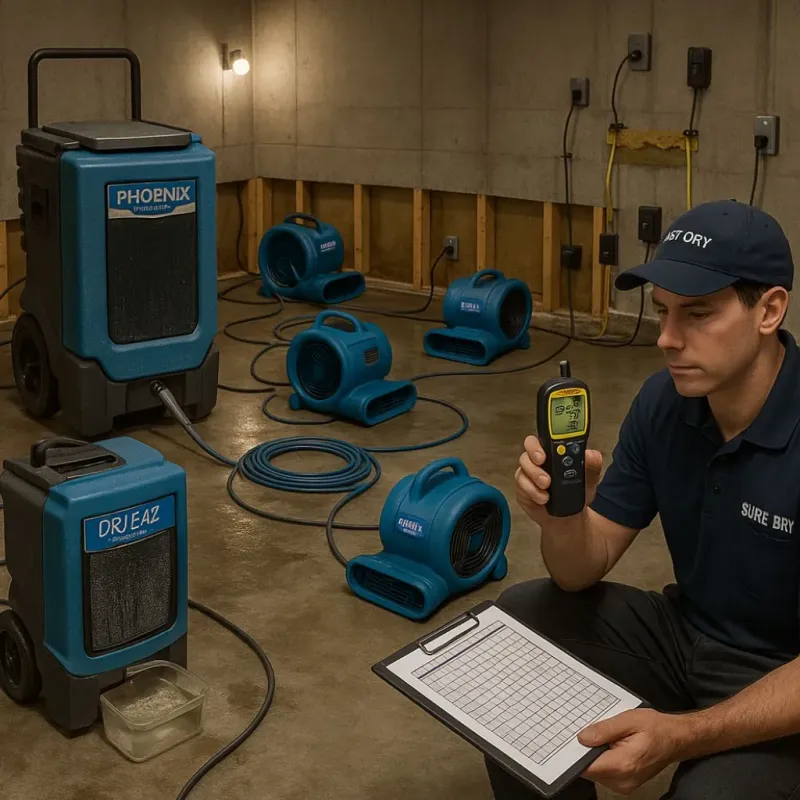 Structural Drying and Dehumidification process in Louisville, OH